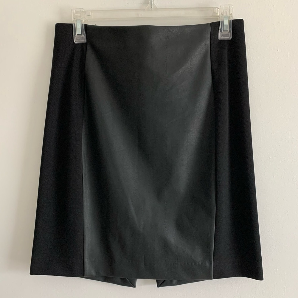 Express Faux Leather Panel Skirt